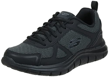 Skechers Men's Track Bucolo Sneakers, Black Leather Mesh Trim, 46 EU on sale